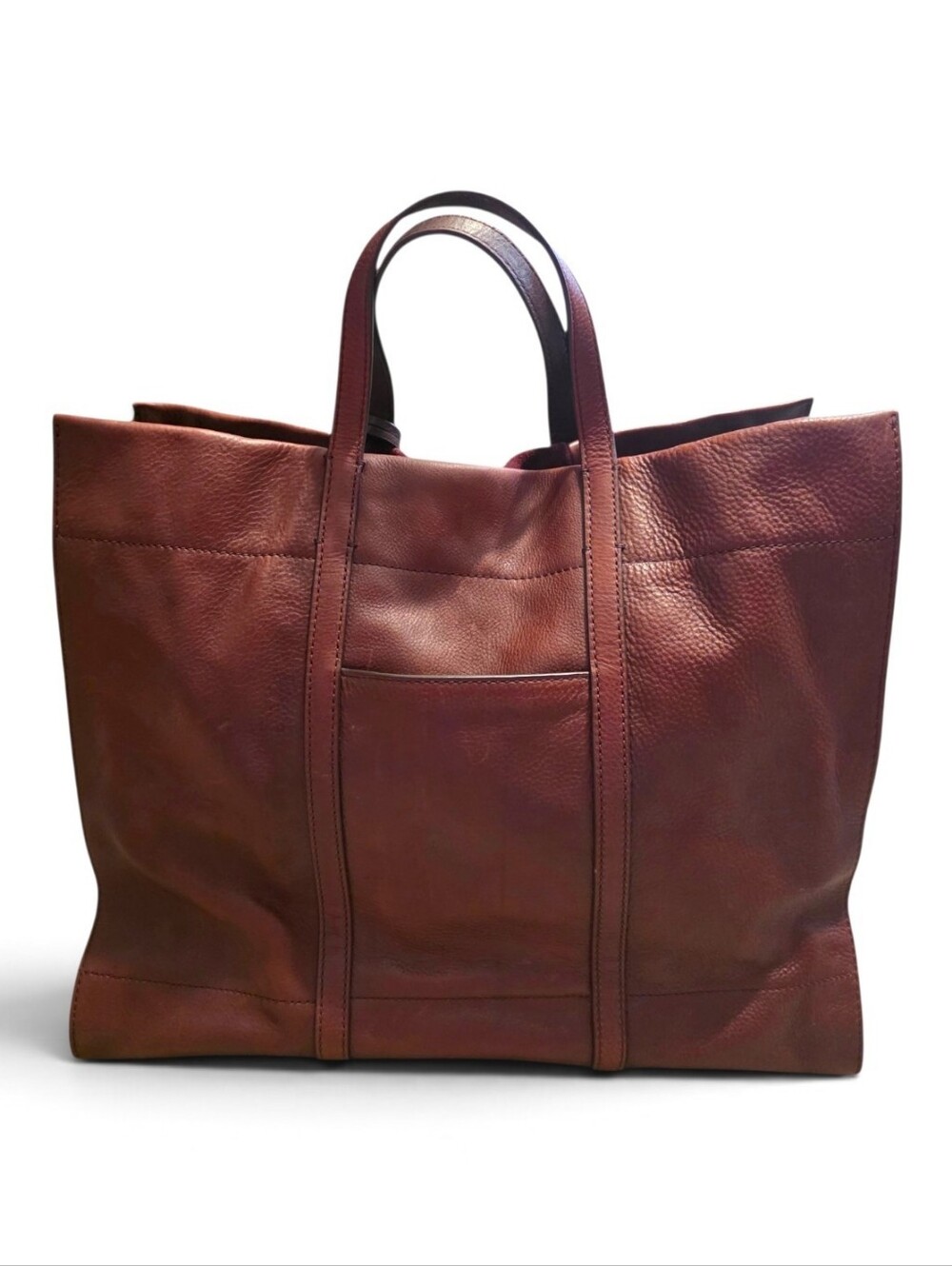 Fossil Carmen Leather and Suede Burgundy Tote Bag - Picture 3 of 8